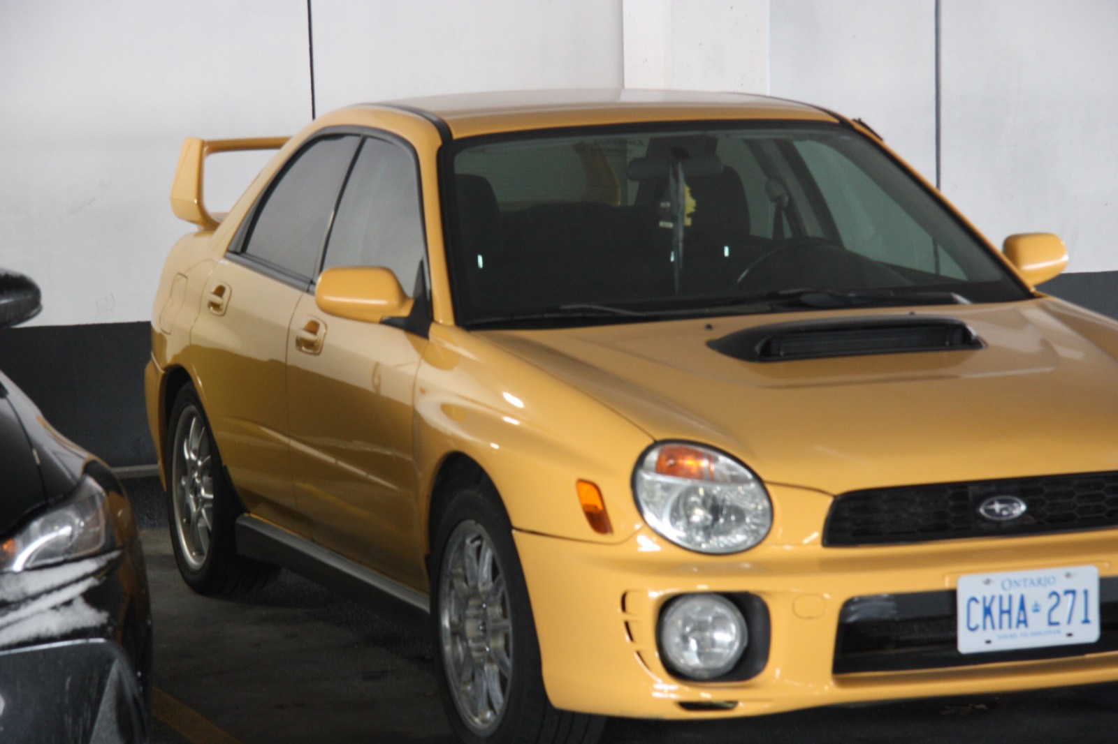 Sonic Yellow 2003 Subaru WRX, front three-quarter view