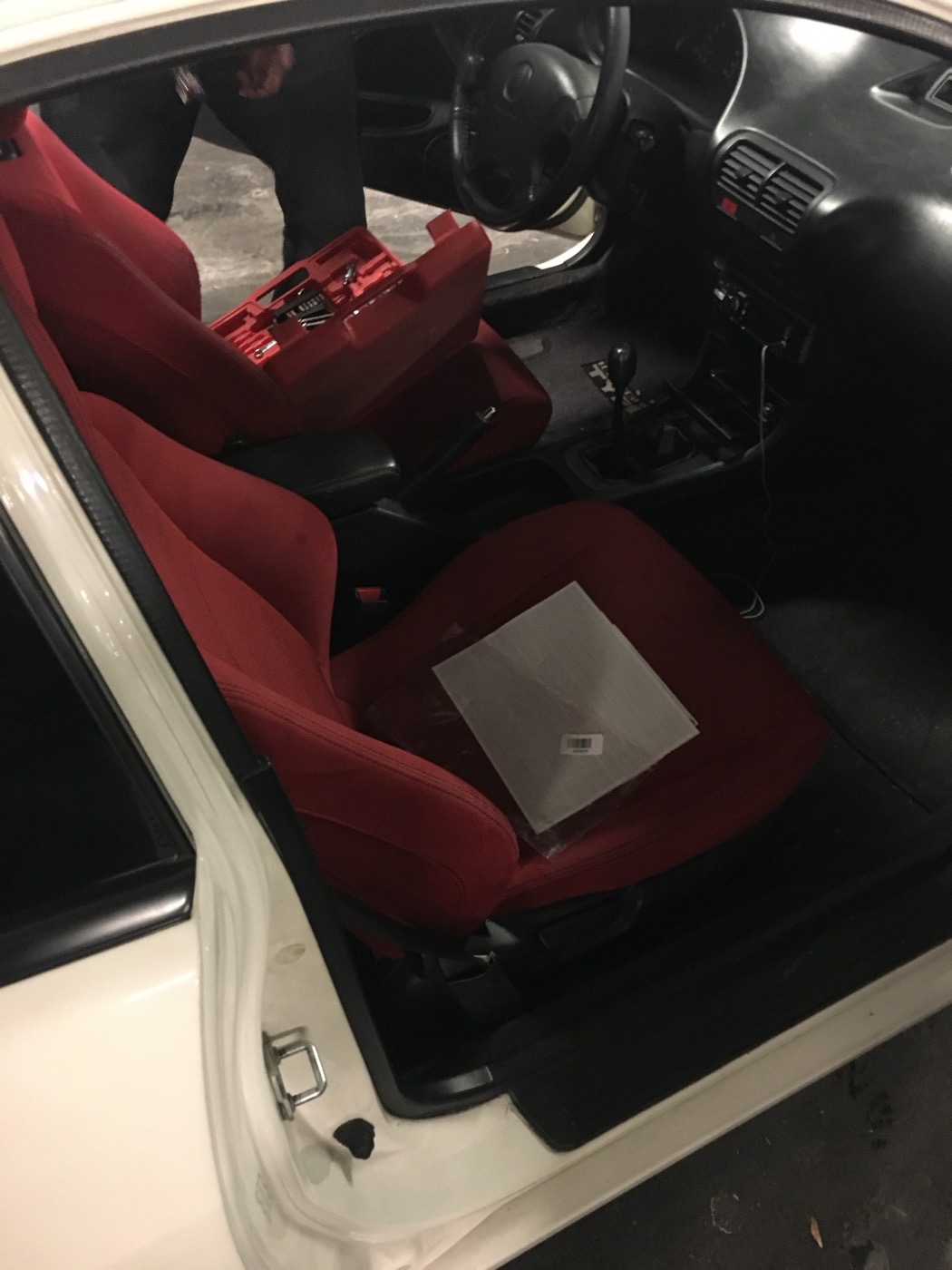 Red Recaro seats inside the Integra Type R